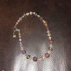 Swarovski crystal, ruby and tourmaline bracelet